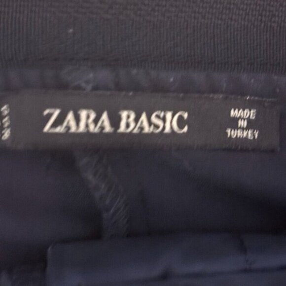 Zara Basic NAVY BLUE Trousers White/Red Stripe Womens Size Small - Picture 7 of 9